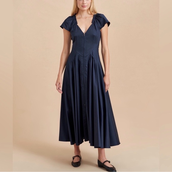 La Ligne Dresses & Skirts - La Ligne Navy Blue Midi Dress with Cap Sleeves